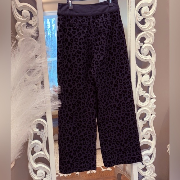 Women’s MAEVE by Anthropologie Eve Ponte Wide-Leg black leopard Pants. Size 2T - Picture 8 of 11